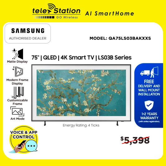 Samsung LS03B 75" The Frame 4K QLED Smart TV