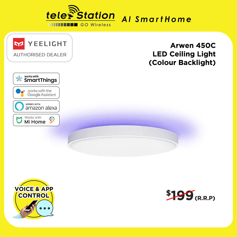 Yeelight Arwen 450C White Ceiling Light (Colour Backlight ...