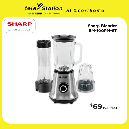 [CLEARANCE SALE] Sharp Blender EM-100PM-ST 3in1 1L | 1 Year Warranty