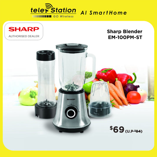 [CLEARANCE SALE] Sharp Blender EM-100PM-ST 3in1 1L | 1 Year Warranty