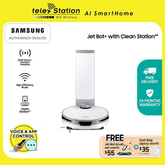 [CLEARANCE SALE] Samsung Jet Bot+ with Clean Station™ VR30T85513W/SP | 5 Years Local Warranty