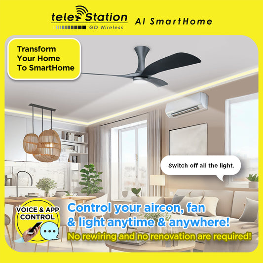 Transform Your Home To SmartHome: Basic AI SmartHome Package with Aircon, Fan & Light Automation