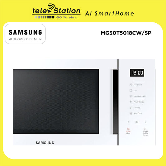 [CLEARANCE SALE] SAMSUNG MG30T5018CW/SP Grill Microwave Oven 30L White | 1 Year Local Warranty