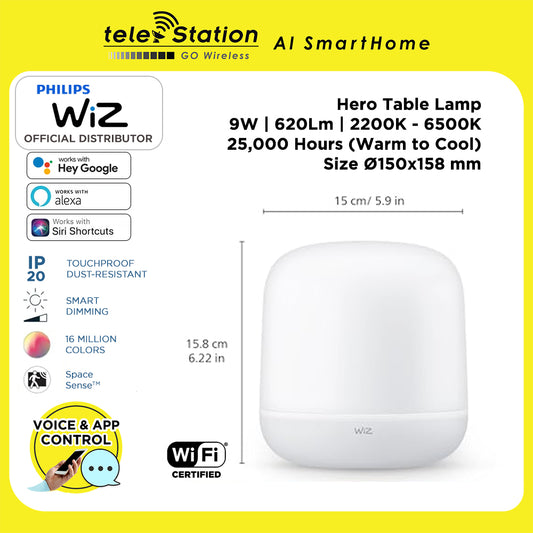 Philips WiZ Hero Table Lamp (2 Years Local Warranty)