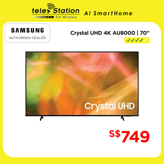 (Demo) Samsung Smart TV 70" AU8000 UHD 4K with FREE wall mounting & Delivery (worth $150)