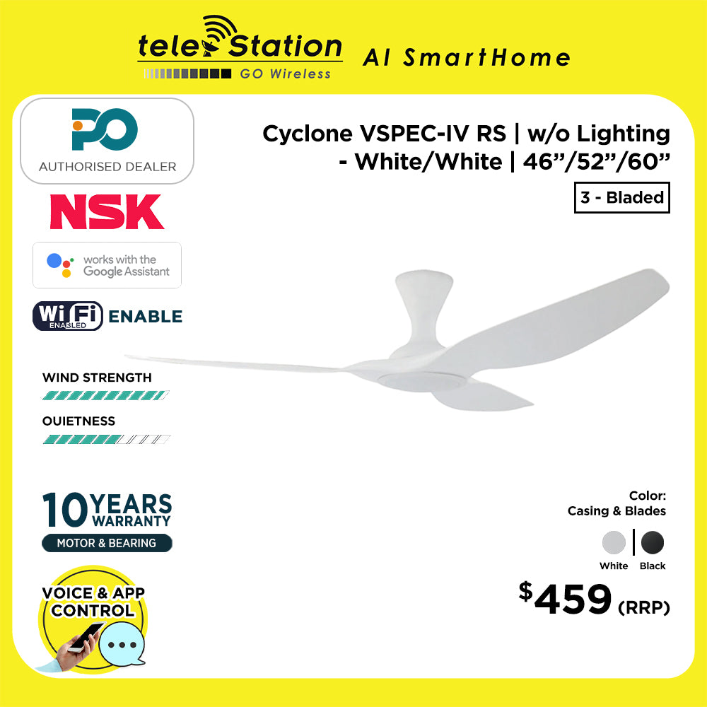 PO ECO Smart Ceiling Fan CYCLONE VSPEC-IV RS (WiFi) 3 Blades ...