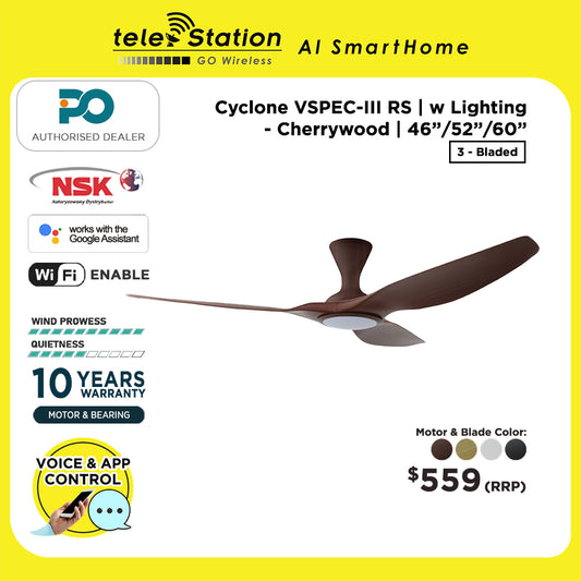 PO Eco Cyclone VSPEC-III RS Smart Ceiling Fan - 3 Bladed