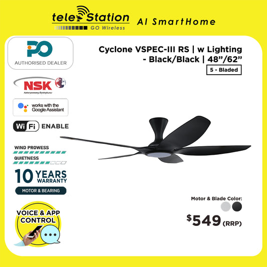 PO Eco Cyclone VSPEC-III RS Smart Ceiling Fan - 5 Bladed