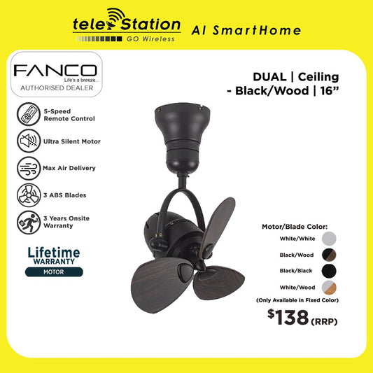 Fanco DUAL Wall/Ceiling Fan