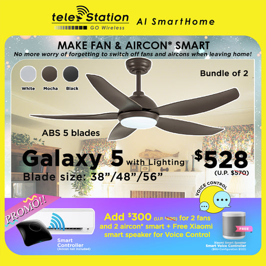 MAKE FAN & AIRCON SMART.. [Bundle] Fanco Galaxy 5 and Aircon Controller + Smart Voice Control