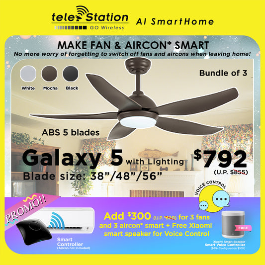 MAKE FAN & AIRCON SMART.. [Bundle] Fanco Galaxy 5 and Aircon Controller + Smart Voice Control