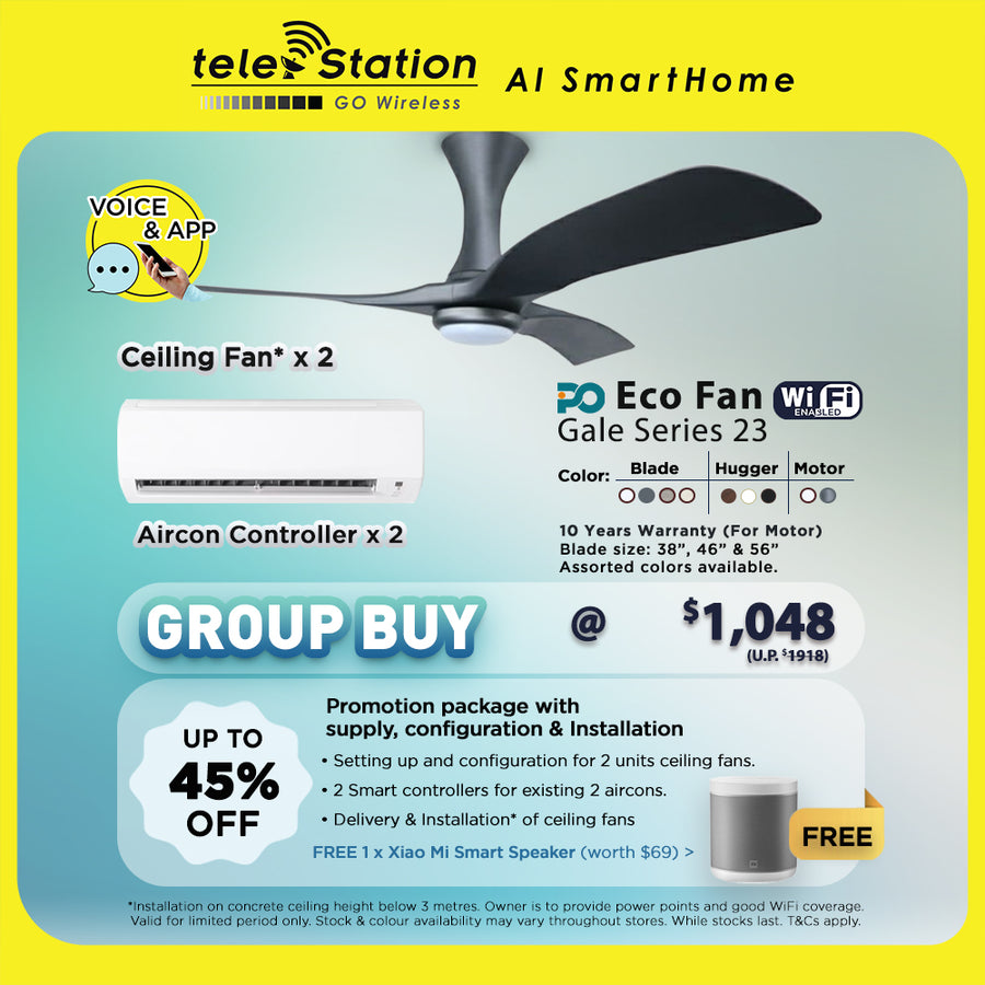 Smart Fan Text Smart Fan with Aircon Controller – Telestation AI SmartHome