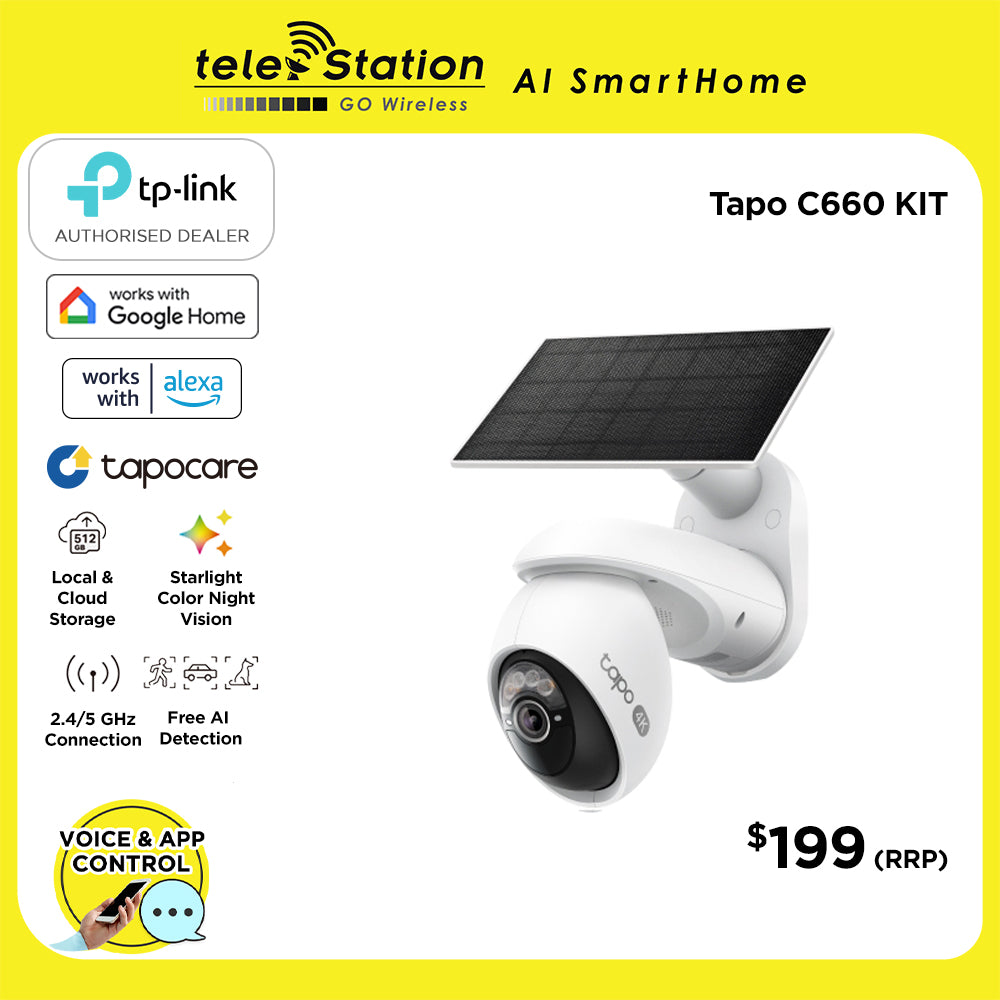 Tapo C660 KIT | Solar-Powered Pan/Tilt Security Camera Kit