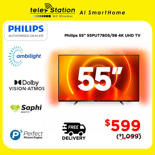 [CLEARANCE SALE] Philips 55” PUT7805/98 UHD 4K TV