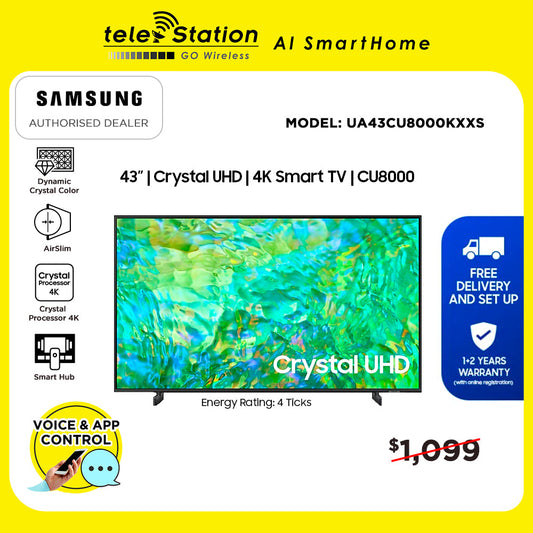 Samsung CU8000  43" 4K UHD Smart TV